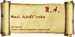 Maul Ajnácska névjegykártya